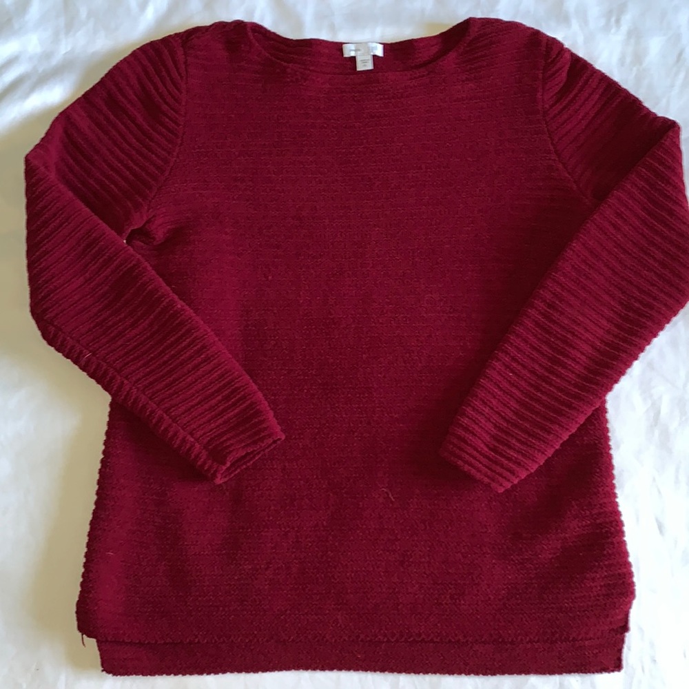 Chenille J. Jill maroon sweater